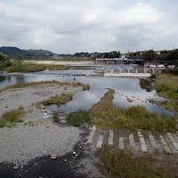 羽村堰下橋より上流を見る