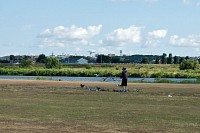 平日の多摩川にはいろいろな人がいる