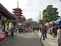 高幡不動尊はがらくた市でにぎわっていた