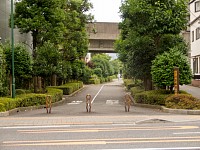 旧甲州街道をすぎると京王線をくぐる